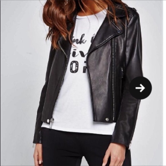 BCBGeneration Jackets & Blazers - **FINAL**BCBG Black Lamb Leather Moto Jacket Sz L